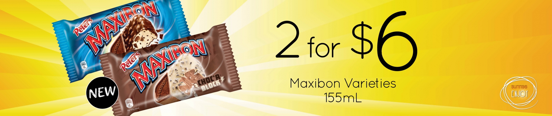 Maxibon Varieties 155mL  - 2 for $6.00