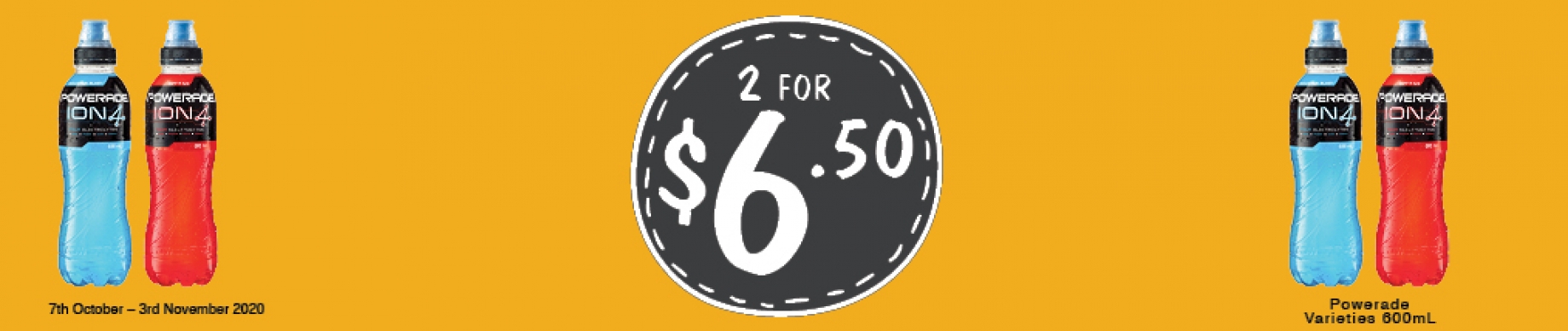 NS000046 Powerade 600mL - 2 for $6.50